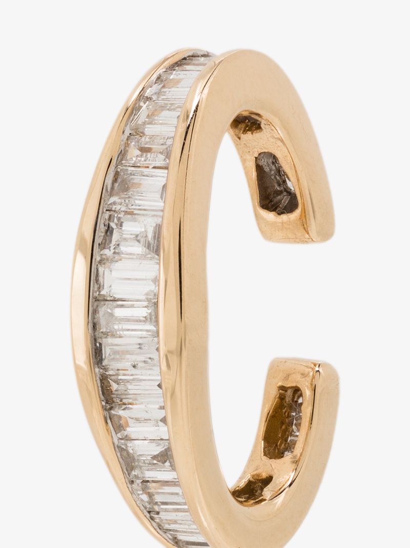 14k Yellow Gold Heirloom Diamond Single Ear Cuff