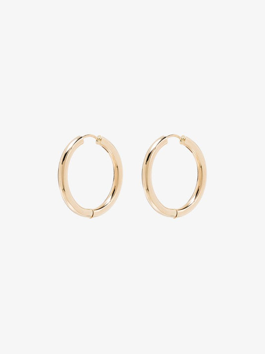 14k Yellow Gold Tube Hoop Earrings
