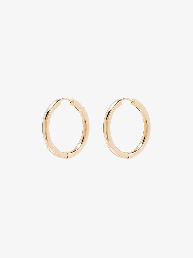 14k Yellow Gold Tube Hoop Earrings
