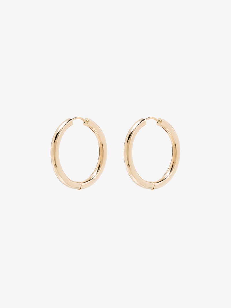 14k Yellow Gold Tube Hoop Earrings