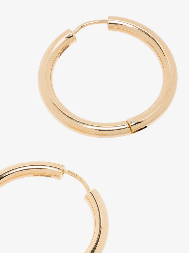 14k Yellow Gold Tube Hoop Earrings
