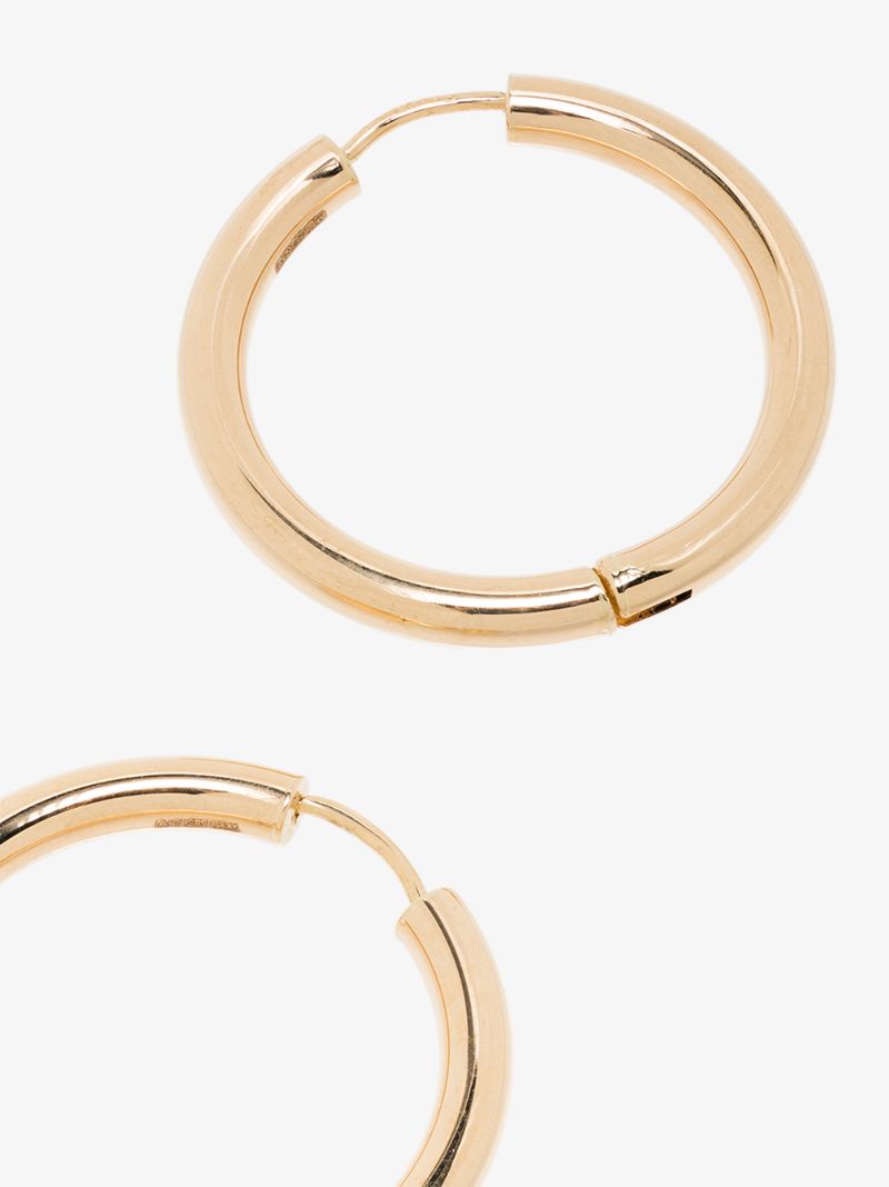 14k Yellow Gold Tube Hoop Earrings