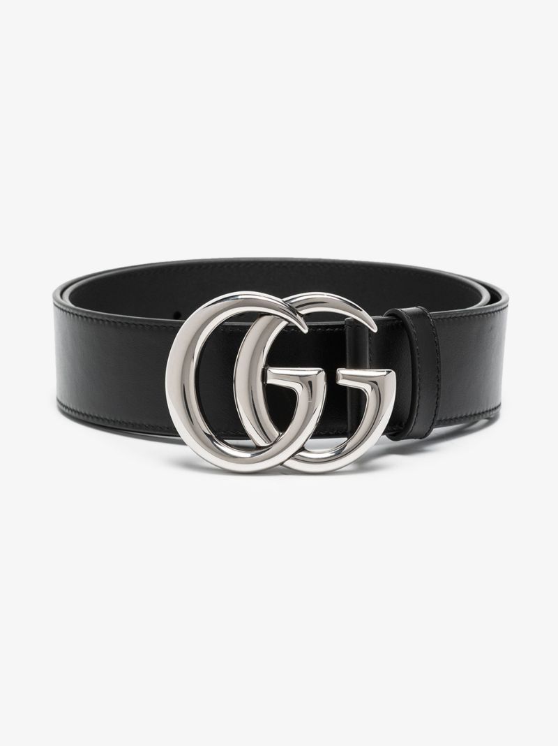 Black Gg Marmont Leather Belt