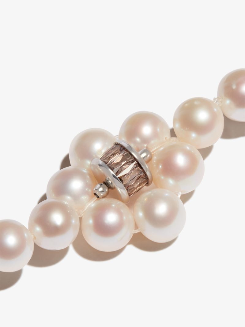 Sterling Silver Freshwater Pearl and Crystal Bracelet