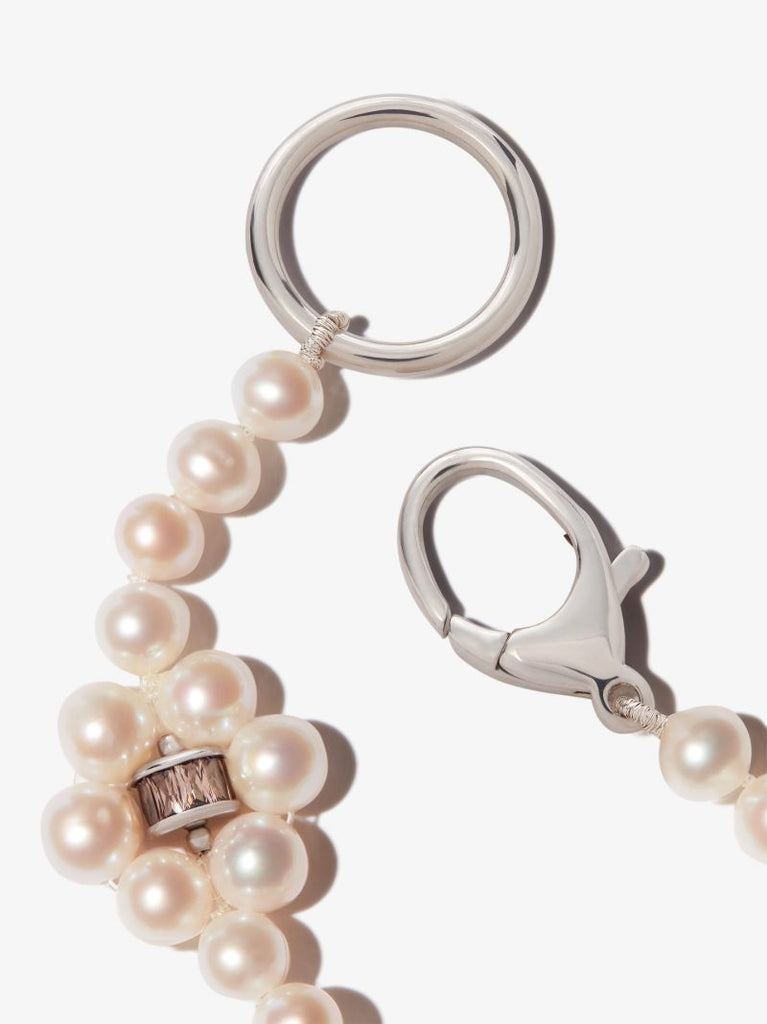 Sterling Silver Freshwater Pearl and Crystal Bracelet