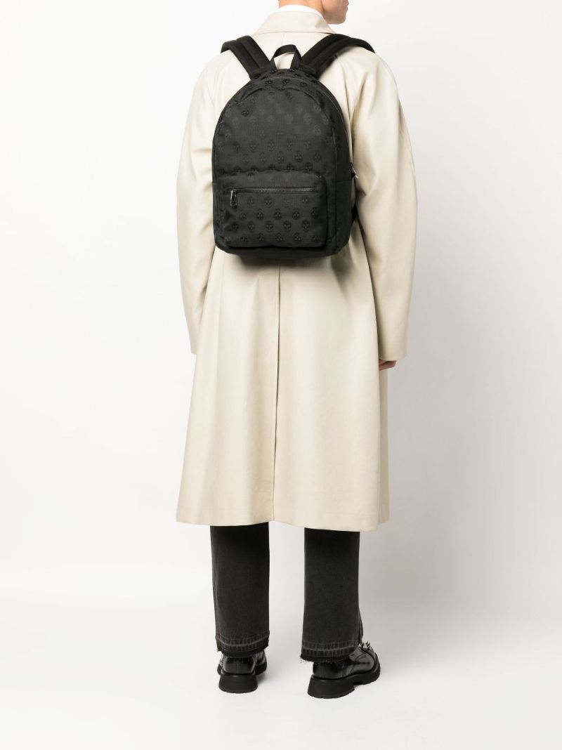 Black Tonal Skull Backpack