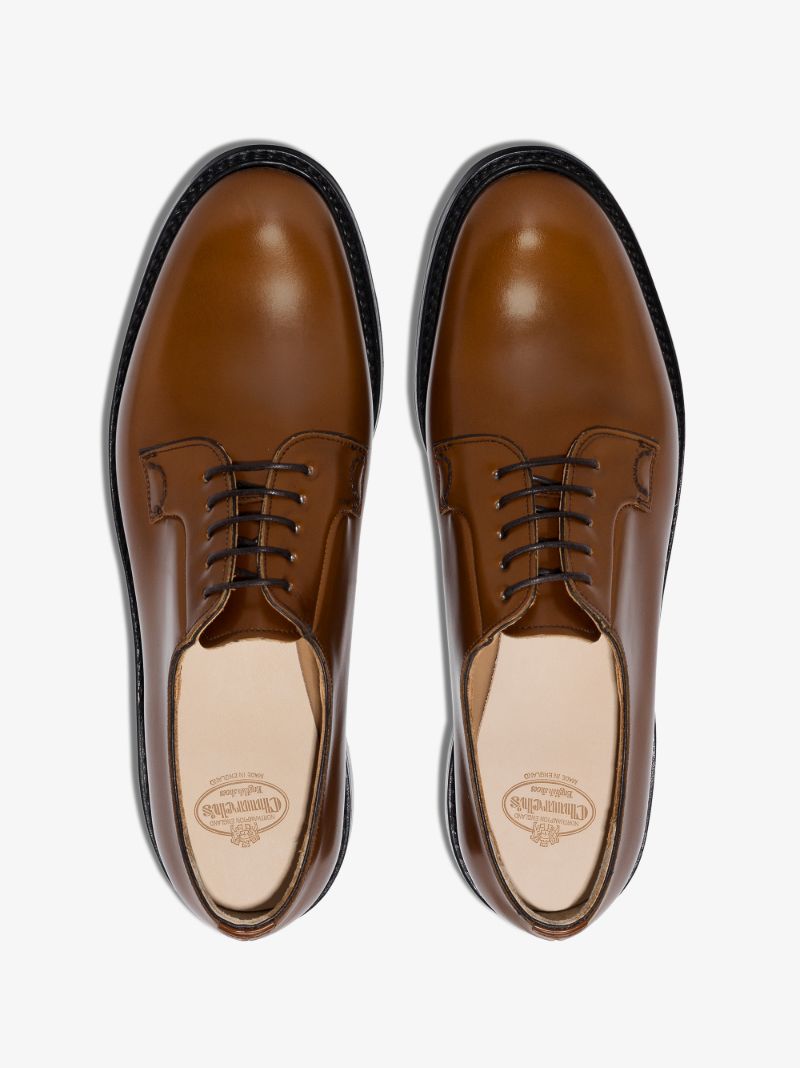 Brown Shannon Leather Derby Shoes