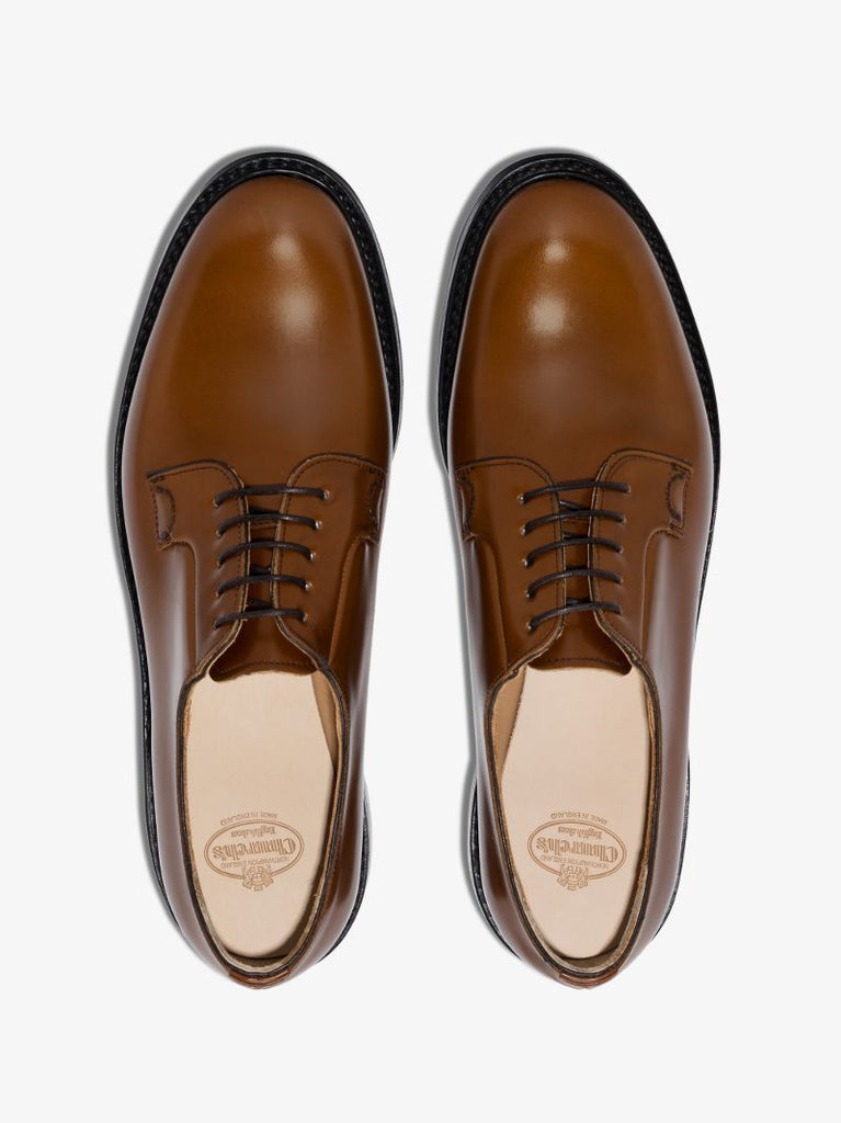 Brown Shannon Leather Derby Shoes