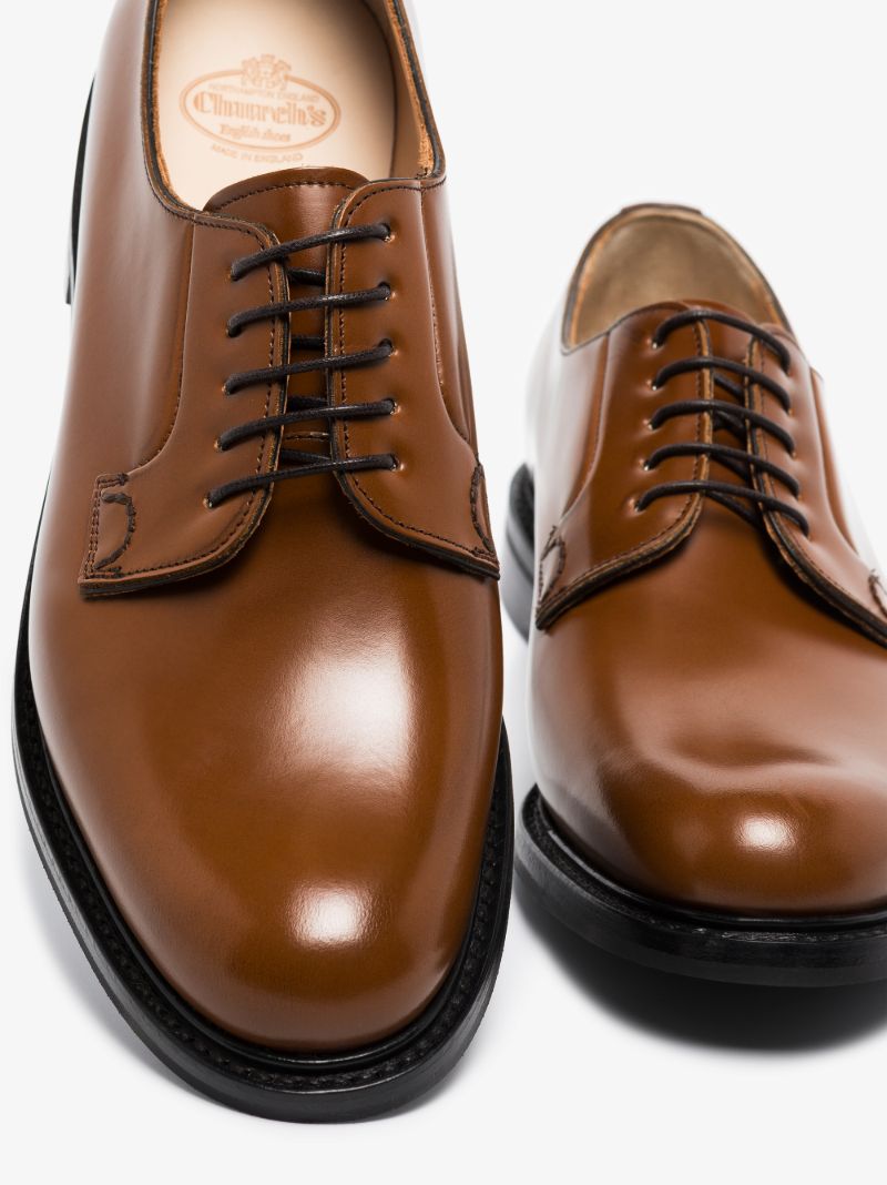 Brown Shannon Leather Derby Shoes