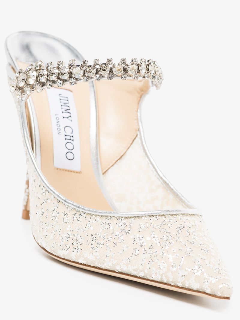 Silver Bing 100 Embellished Mules