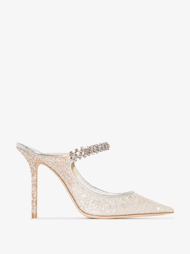 Silver Bing 100 Embellished Mules