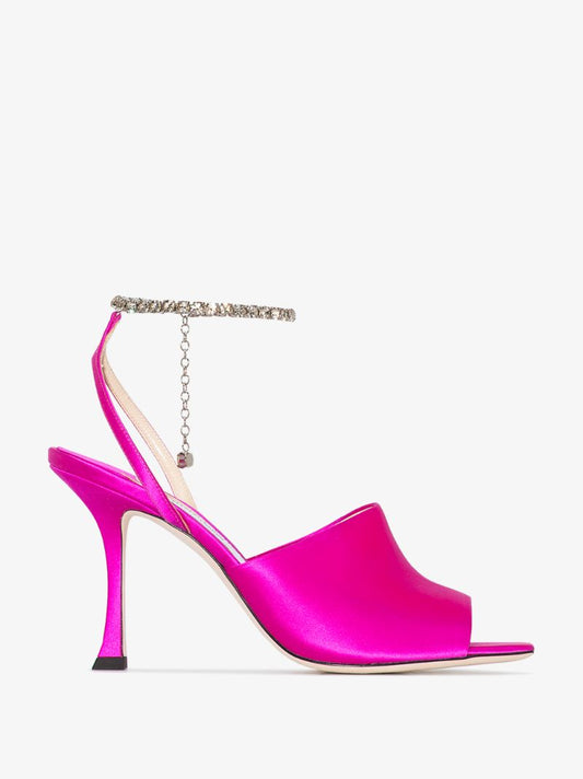 Pink Sae 90 Crystal Strap Sandals