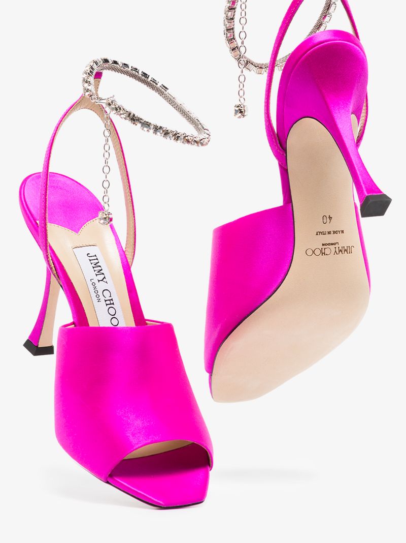 Pink Sae 90 Crystal Strap Sandals
