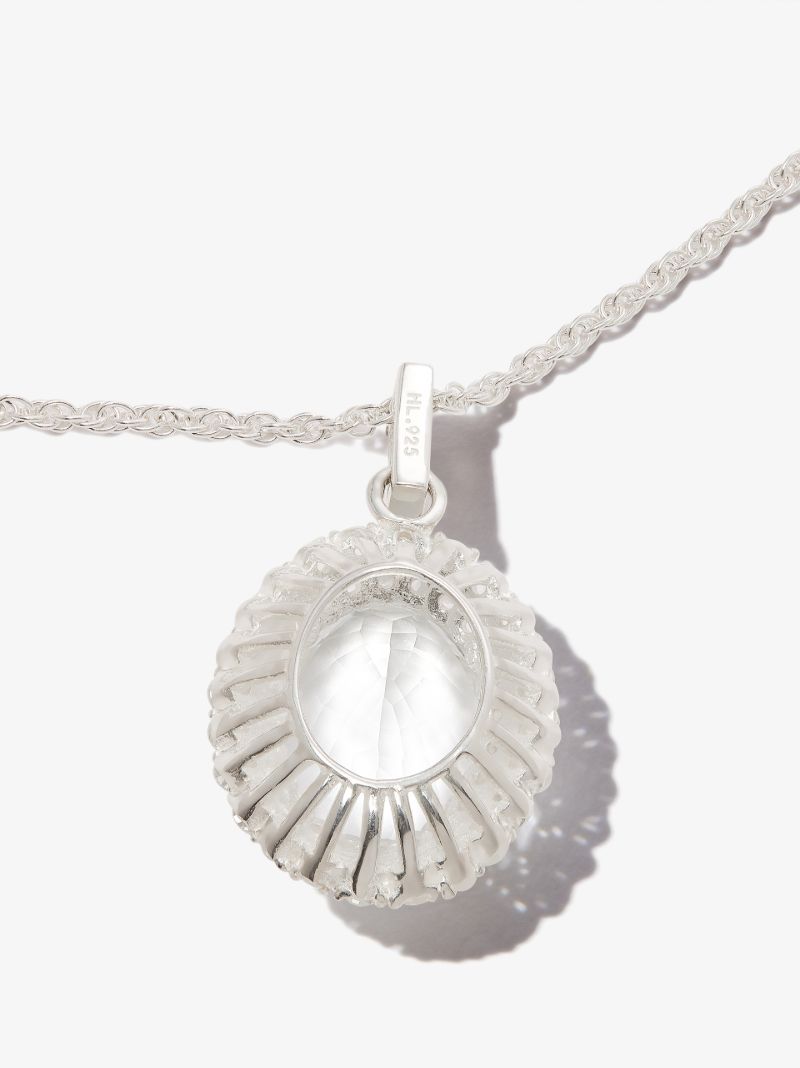 Sterling Silver Stone Pendant Chain Necklace