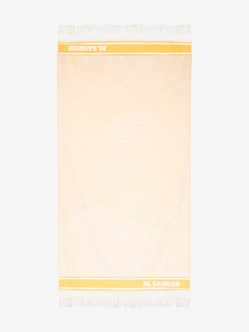 Yellow Logo Fringed Towel