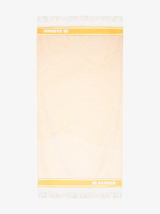 Yellow Logo Fringed Towel