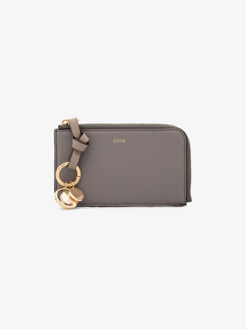 Grey Alphabet Leather Wallet