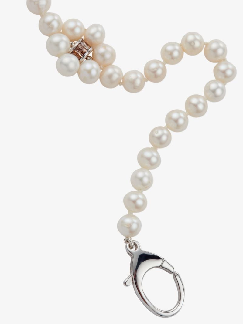 Sterling Silver Freshwater Pearl and Crystal Necklace