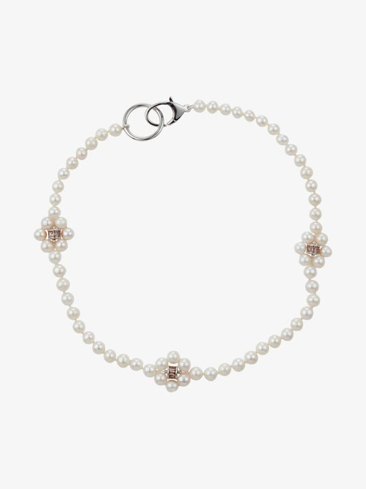Sterling Silver Freshwater Pearl and Crystal Necklace