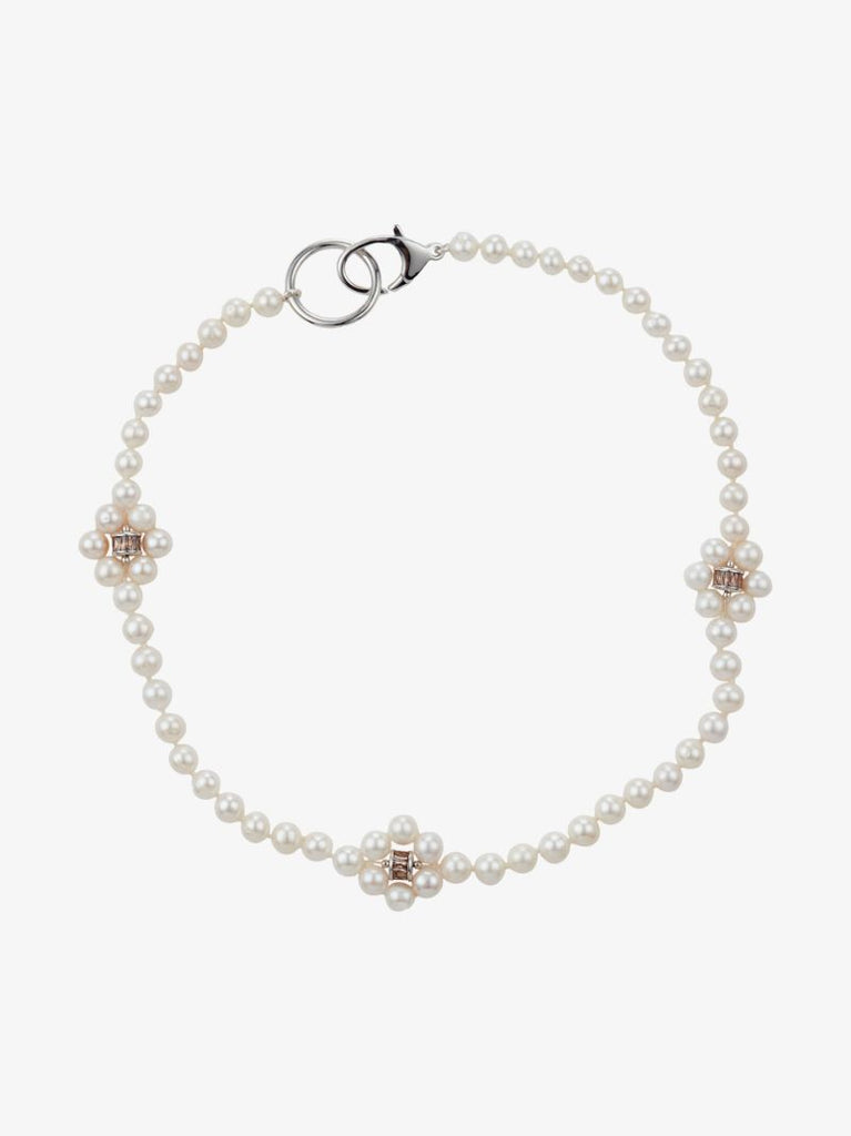 Sterling Silver Freshwater Pearl and Crystal Necklace