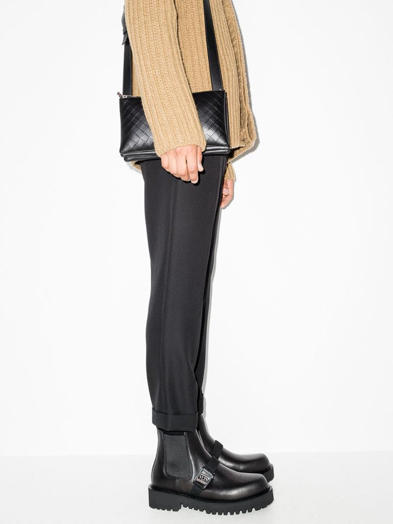 Black Beatle Leather Chelsea Boots
