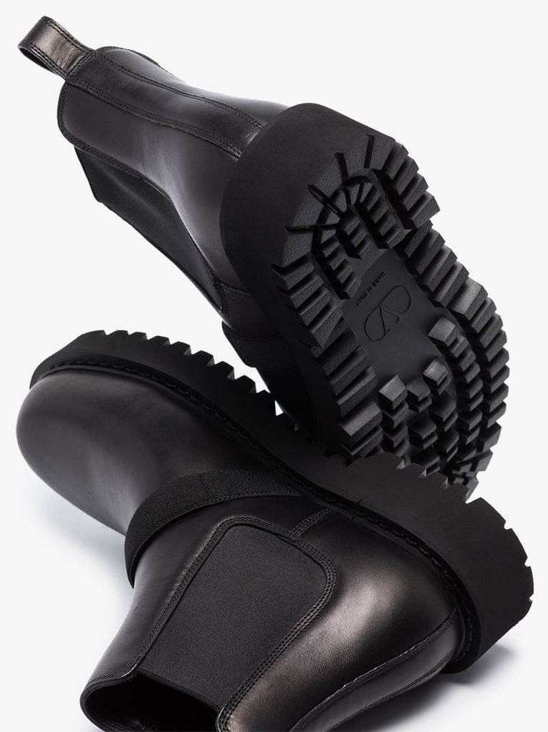Black Beatle Leather Chelsea Boots