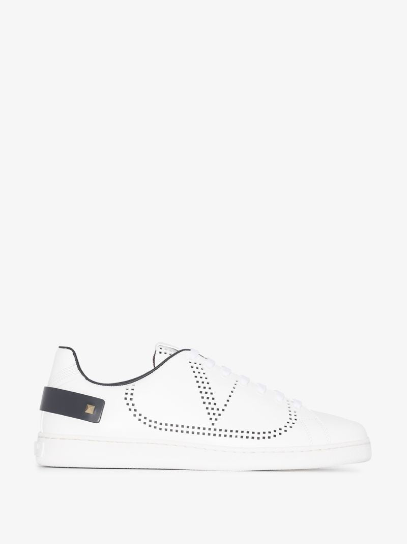 White Backnet Leather Sneakers