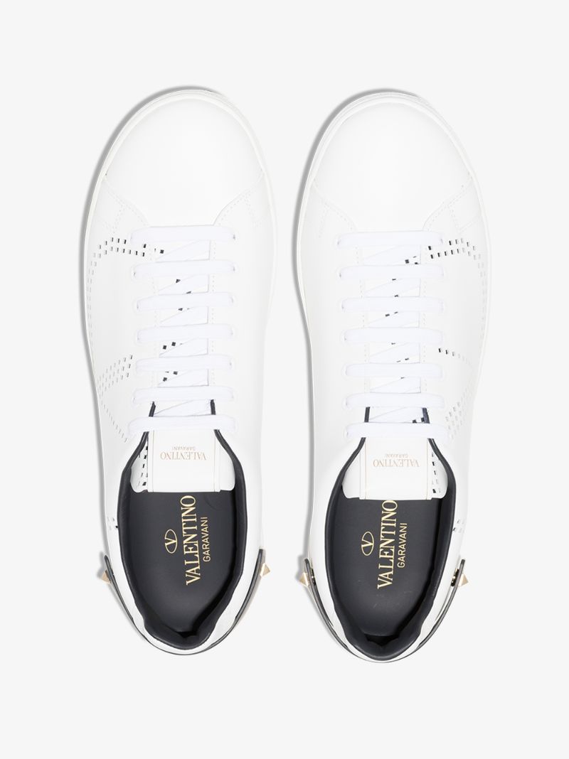 White Backnet Leather Sneakers
