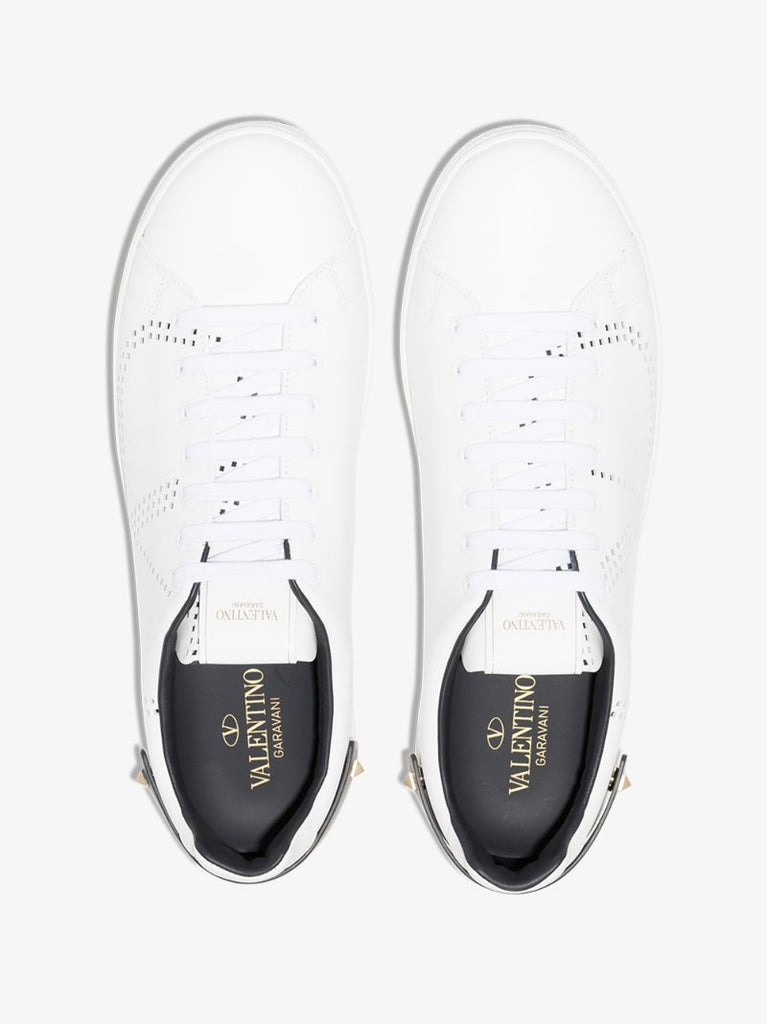 White Backnet Leather Sneakers
