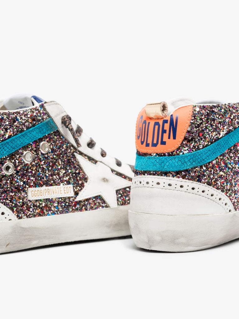 Multicoloured Mid-star Glitter Sneakers