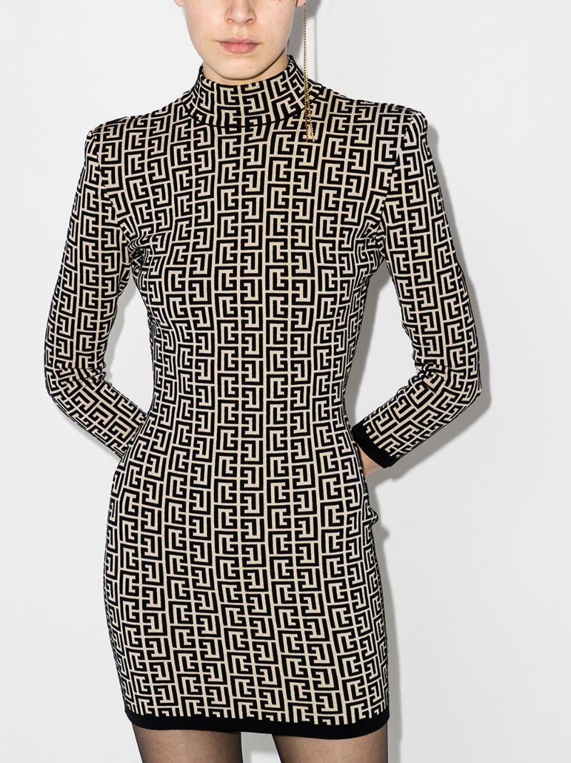 Monogram Jacquard Mini Dress