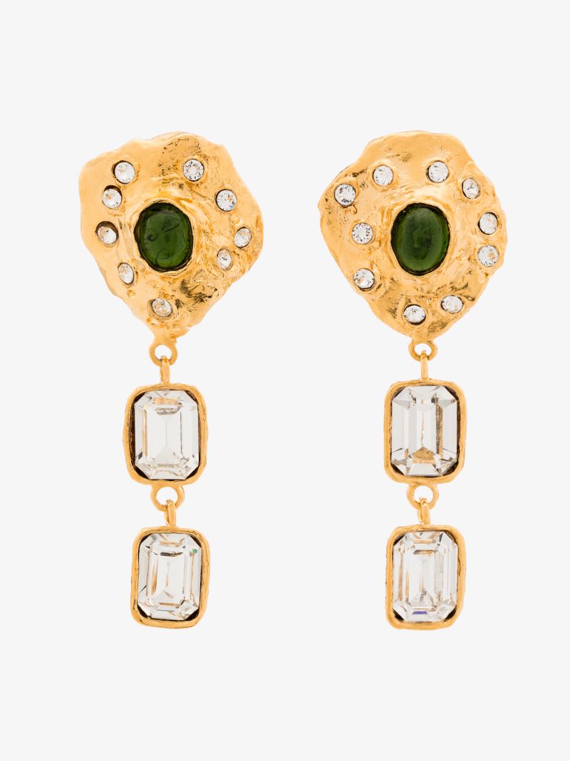 Gold-plated Oyster Pendant Earrings