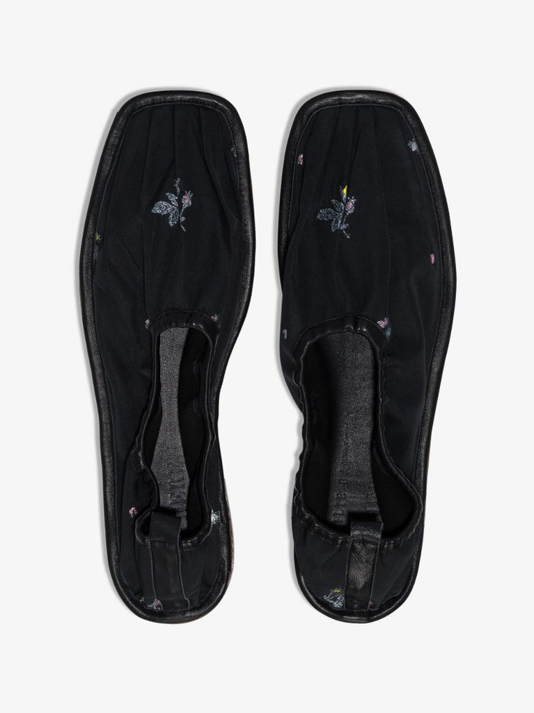 Black Hyacinth Floral Pumps