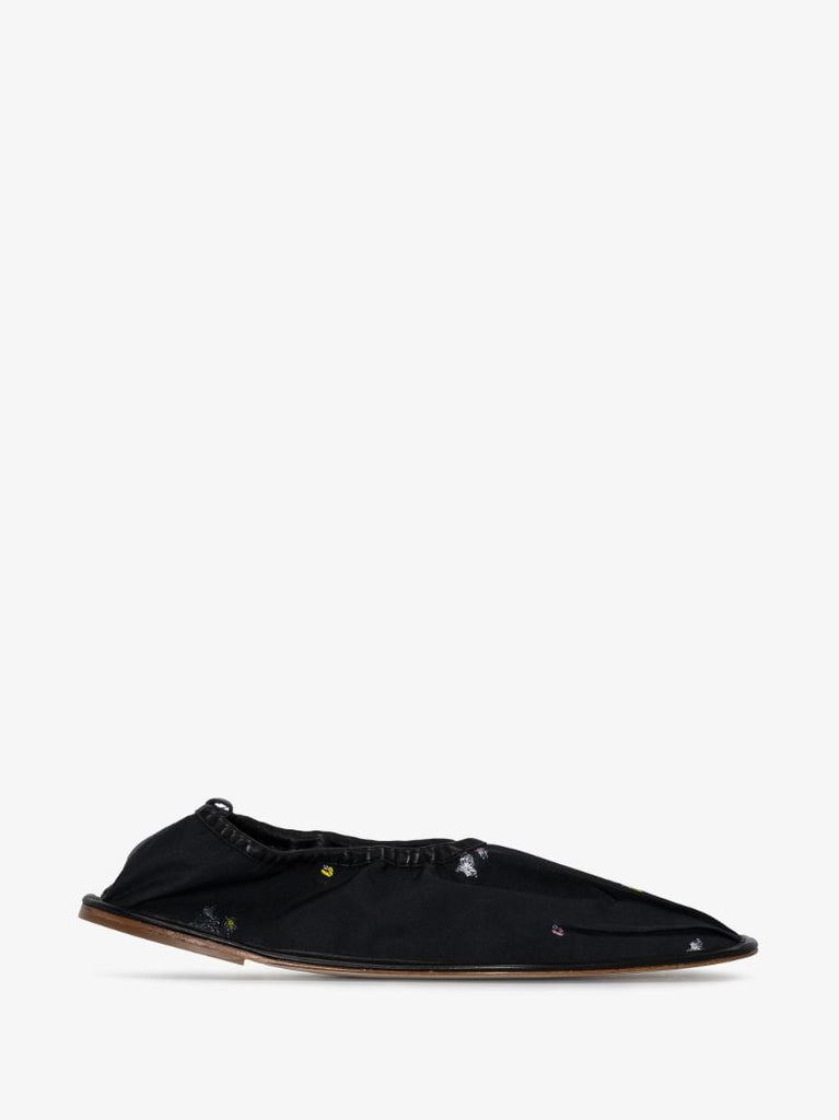 Black Hyacinth Floral Pumps