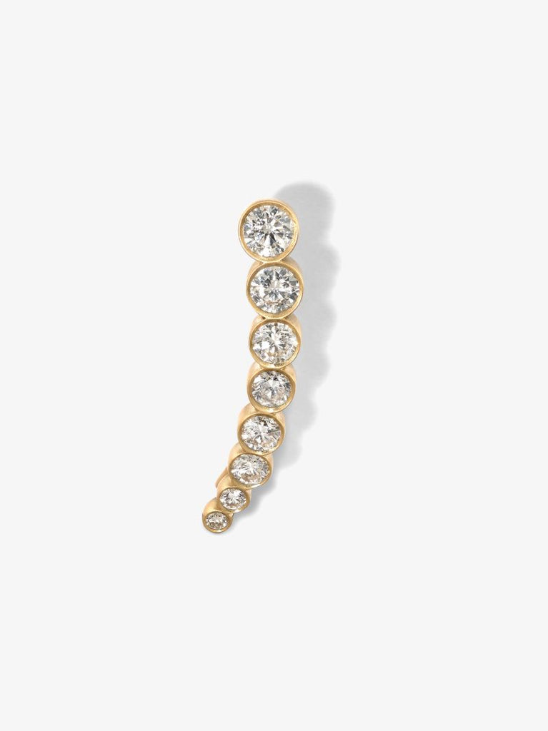 18k Yellow Gold Croissant De Lune Diamond Earring