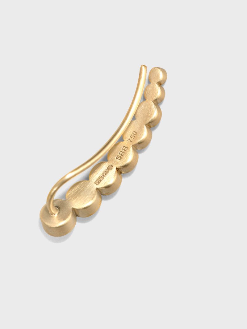 18k Yellow Gold Croissant De Lune Diamond Earring