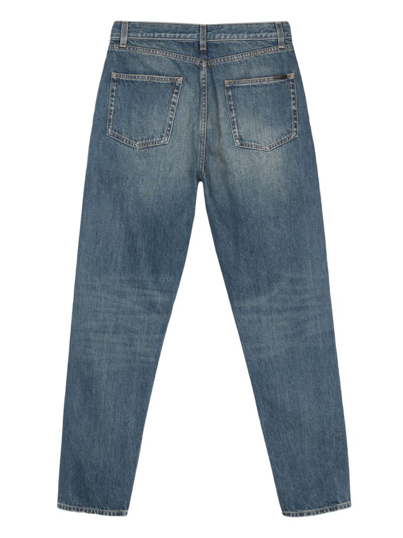 Blue High-waist Straight Leg Jeans