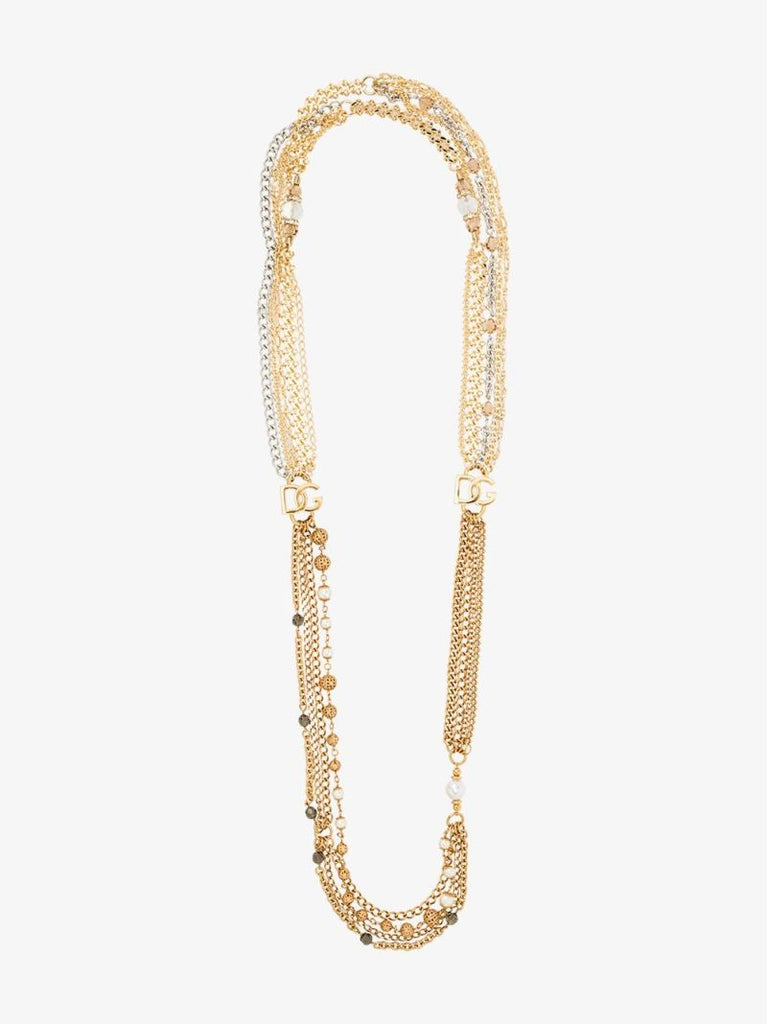 Gold Tone Long Chain Necklace