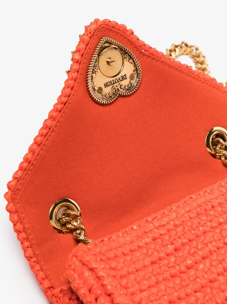 Orange Devotion Raffia Shoulder Bag