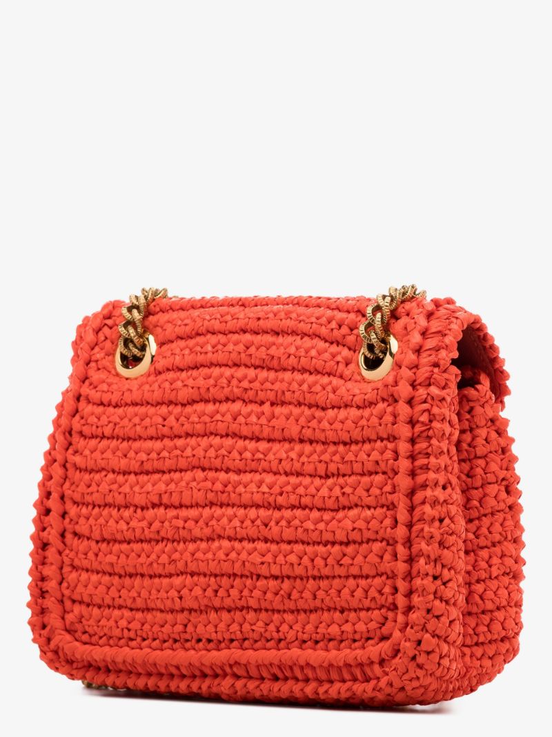 Orange Devotion Raffia Shoulder Bag