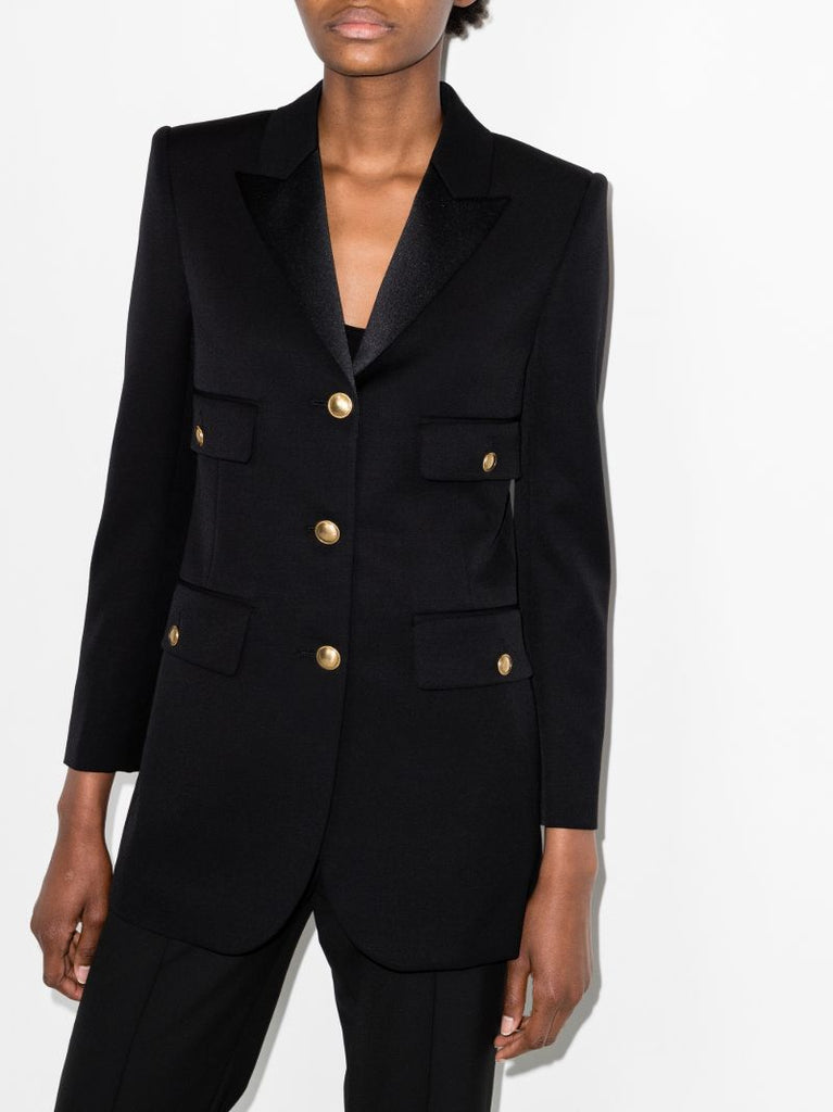 Black Single-breasted Wool Blazer