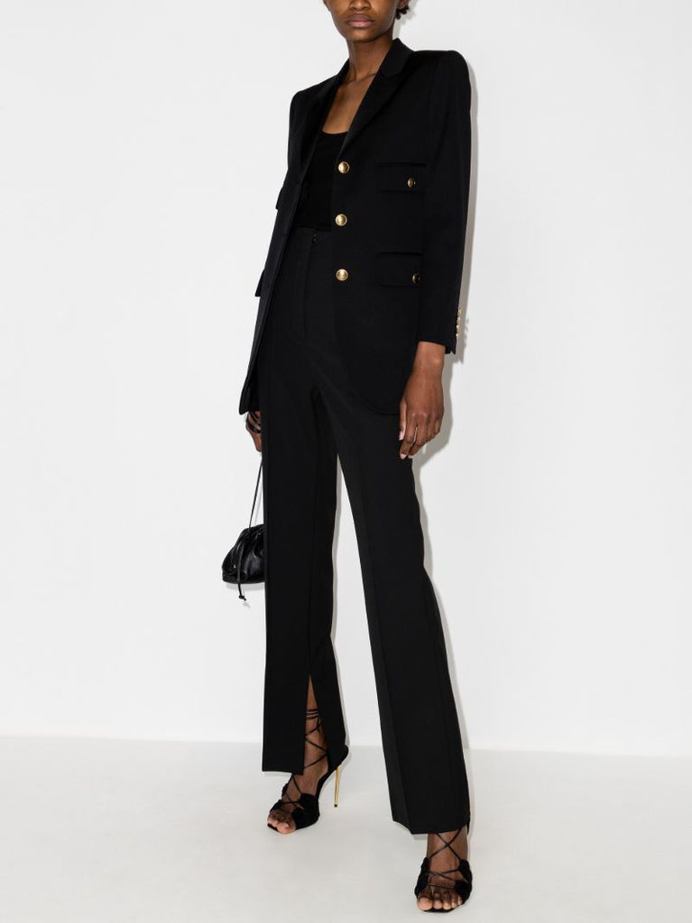 Black Single-breasted Wool Blazer