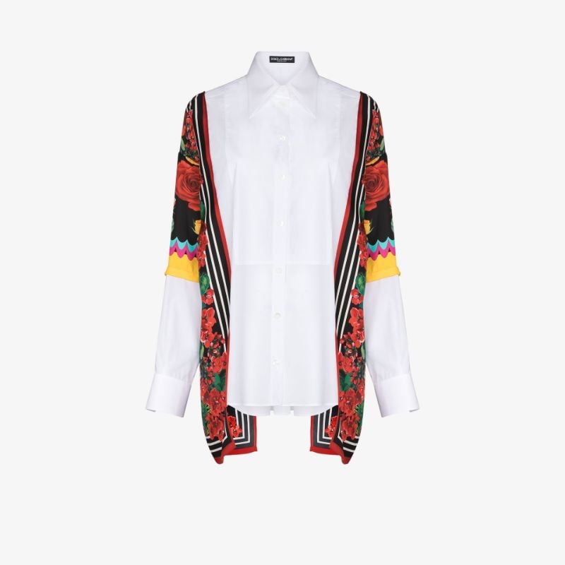Floral Panel Long Shirt