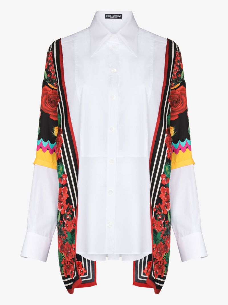 Floral Panel Long Shirt