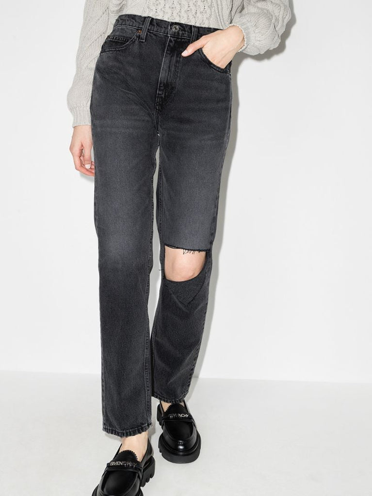 '70s High Waist Straight Leg Jeans