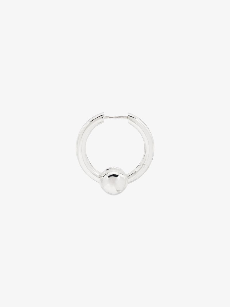 Sterling Silver Pearl Hoop Earring