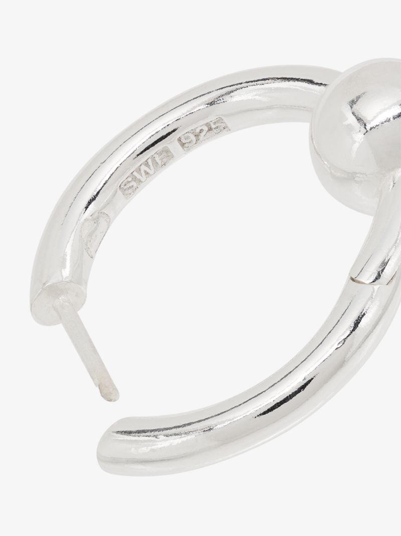 Sterling Silver Pearl Hoop Earring
