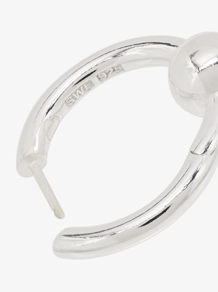 Sterling Silver Pearl Hoop Earring
