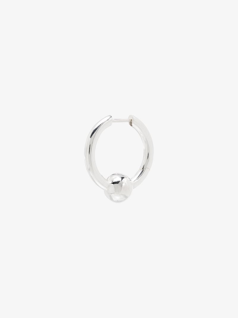 Sterling Silver Pearl Hoop Earring