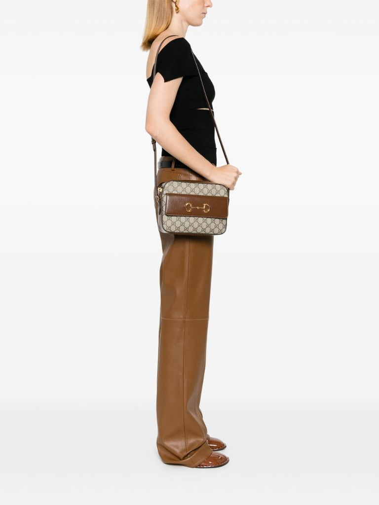 Brown Horsebit 1955 Small Cross Body Bag